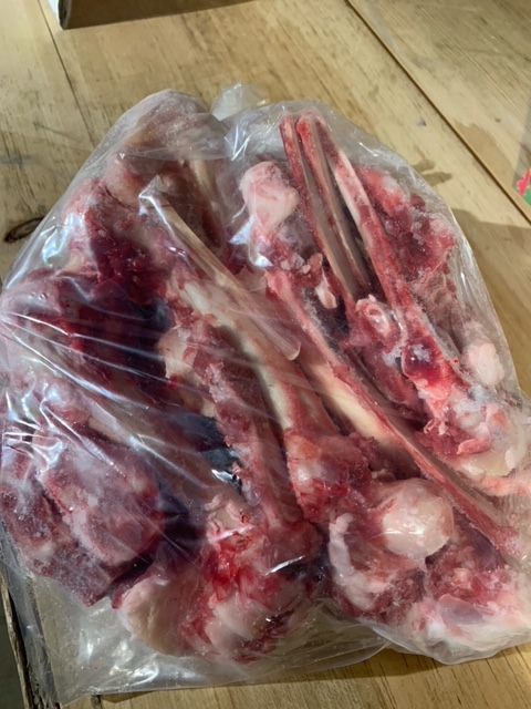 Raw Dog Food goat bones for sale at Saco River Farms